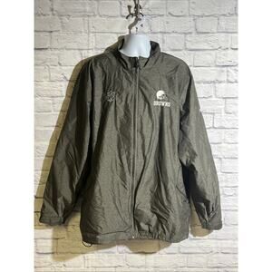 Reebok On Field Cleveland Browns NFL Jacket Mens 3X Embroidered Coat Lightweight